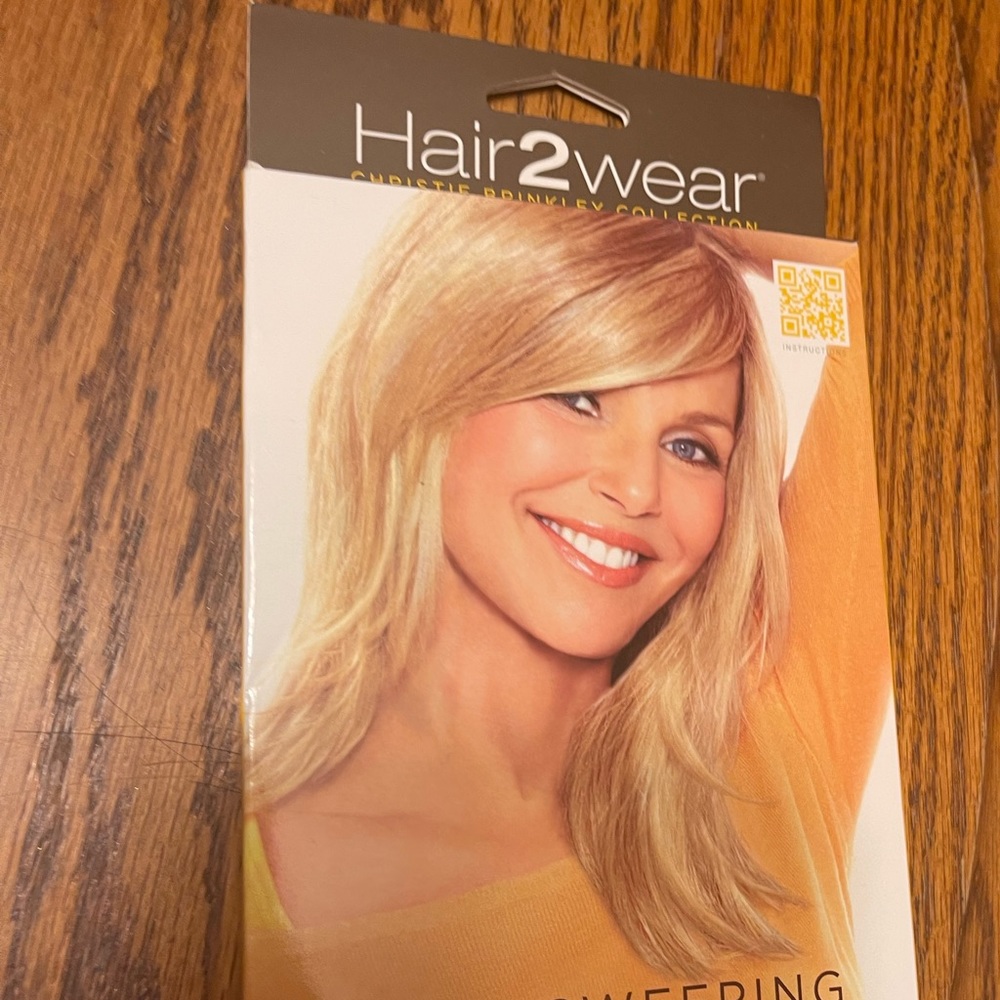 Hair 2 Wear by Christie Brinkley full sweeping side fringe in dark blonde